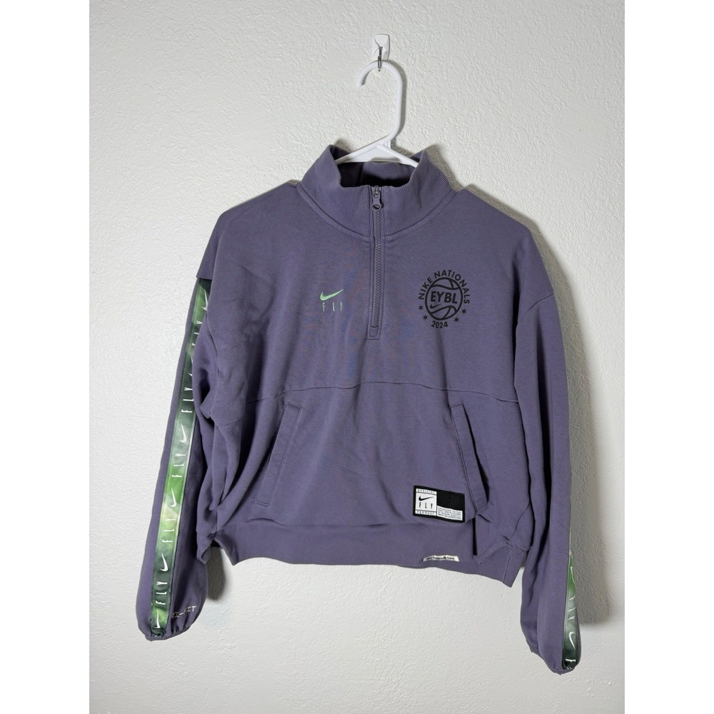 Nike fly EYBL women's Nationals Standard Issue Purple Quarter Zip Pullover Sz M